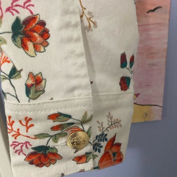 Denim Jacket with Floral Print - Picture 13 of 14